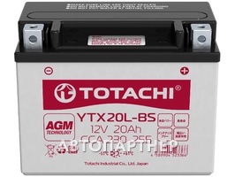 TOTACHI YTX20L-BS AGM 12В 20 а/ч оп